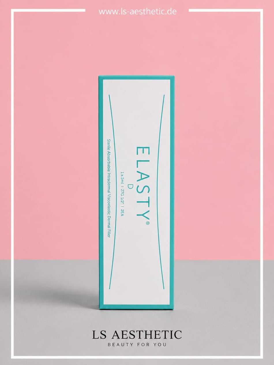 Elasty D Hyaluronsäure Filler 2×1 ml – Verpackung Vorderseite mit Produktbezeichnung
