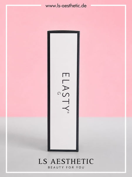 Elasty G Hyaluronsäure Filler – Verpackung Seite mit Produktname und LS Aesthetic Branding