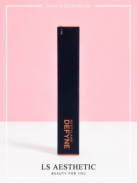 Restylane Defyne Lidocaine 1 ml – Verpackung Seite mit Produktname und 1 ml Füllmenge