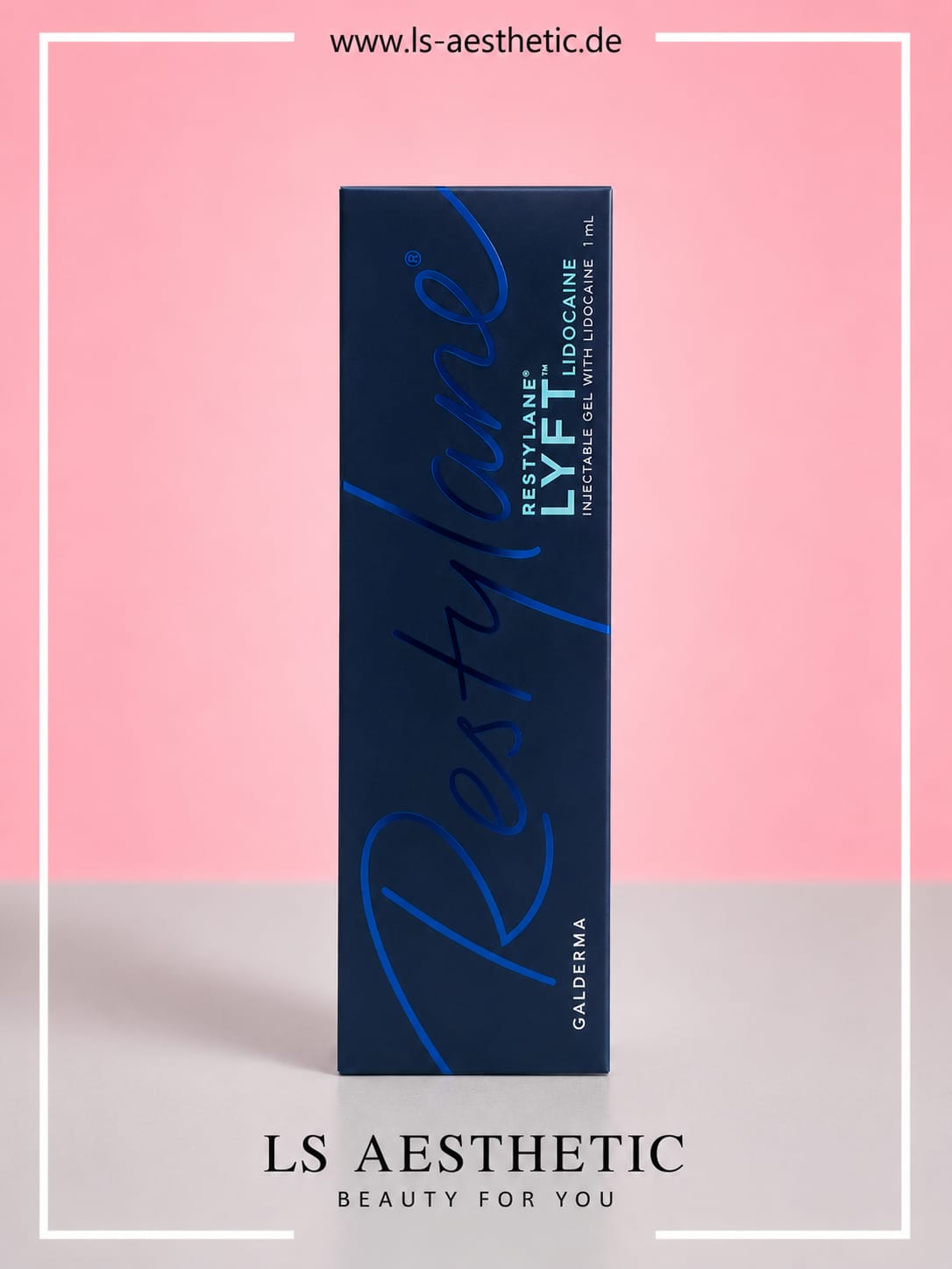 Restylane Lyft Lidocaine 1 ml – Verpackung Vorderseite, Injectable Gel with Lidocaine von Galderma