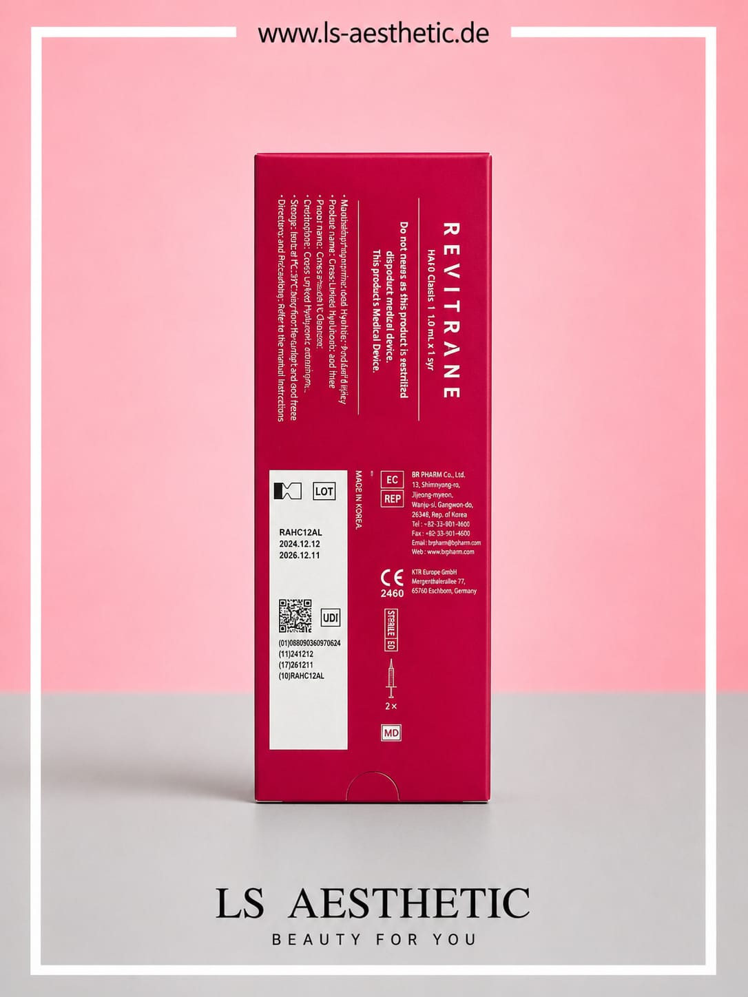 Revitrane HA10 Classic – Hyaluronsäure-Filler 1 ml für natürliche Faltenkorrektur, Produktverpackung