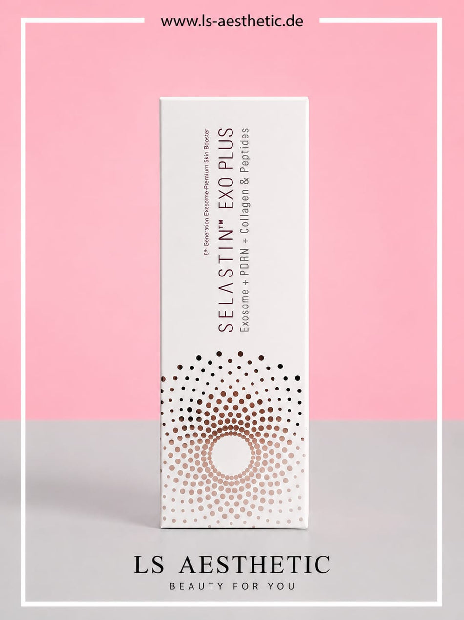 Selastin Exo Plus Exosomen Skin Booster – Verpackung Vorderseite mit Exosome, PDRN, Collagen & Peptides