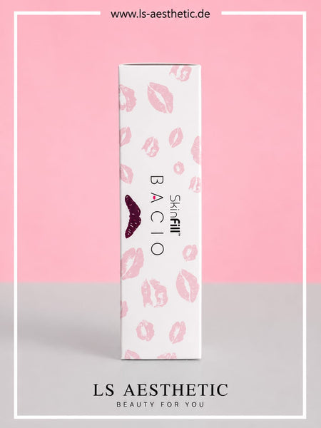 Skinfill Bacio Hyaluronsäure Filler – Verpackung Seite mit Produktname und LS Aesthetic Branding