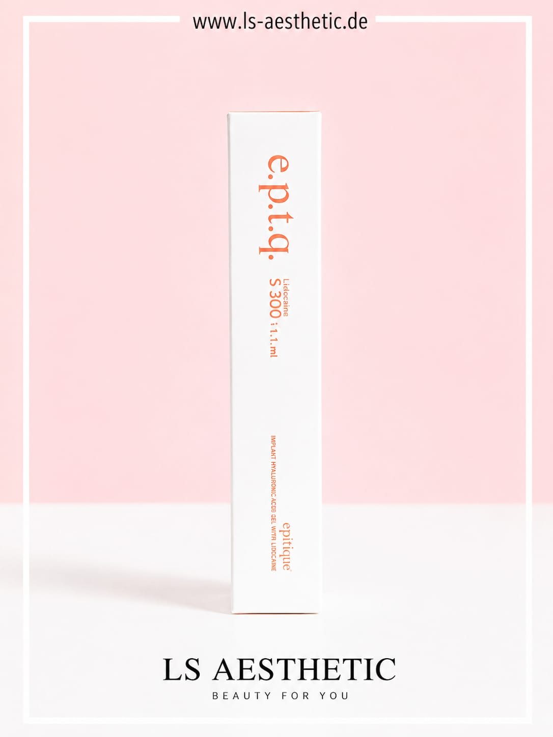 EPTQ S300 Hyaluronsäure-Filler mit Lidocain – Verpackung Seite, Implant Hyaluronic Acid Gel, 1,1 ml