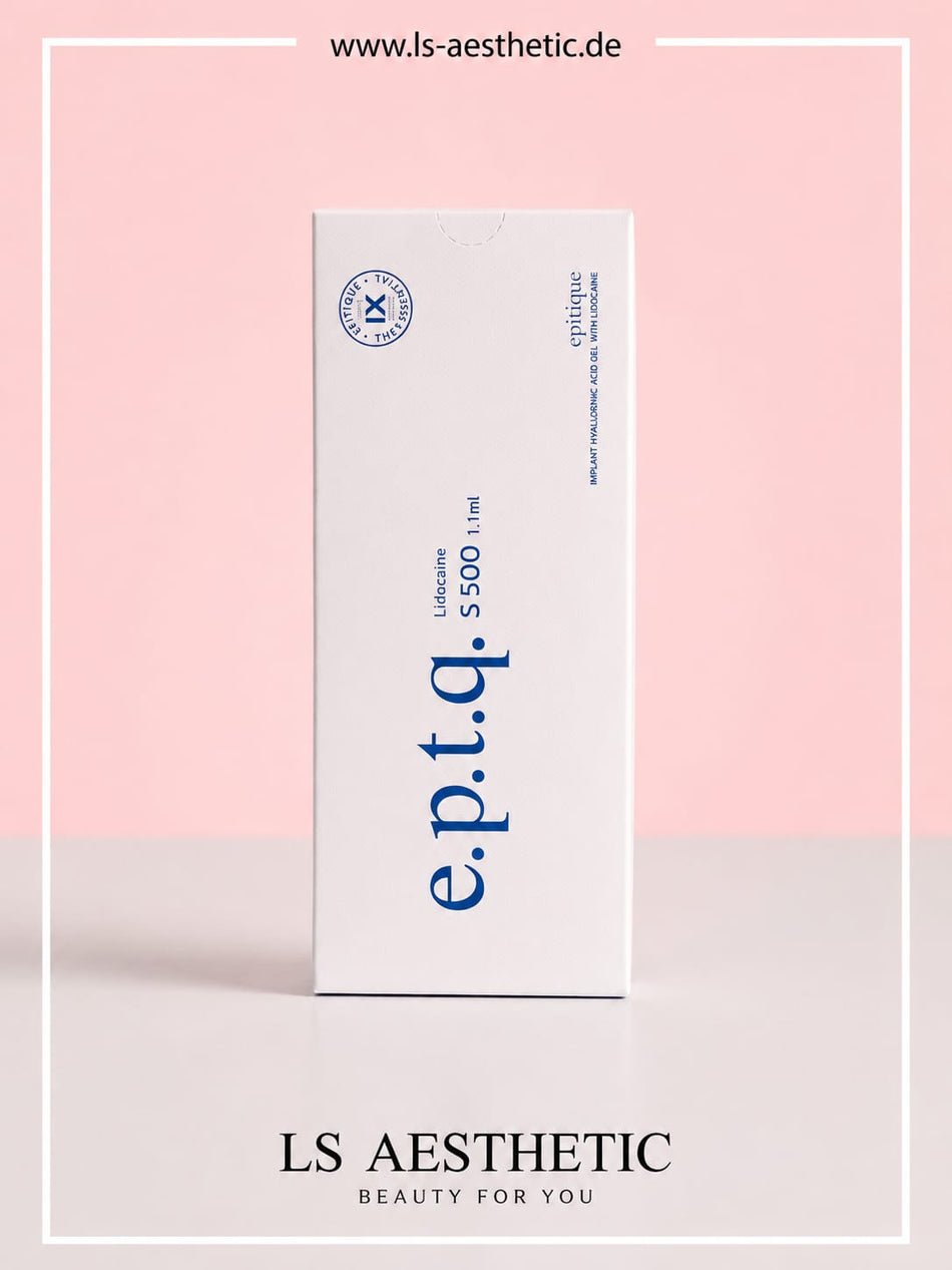 EPTQ S500 Hyaluronsäure-Filler mit Lidocain – Originalverpackung Vorderseite, 1,1 ml, CE-zertifiziert